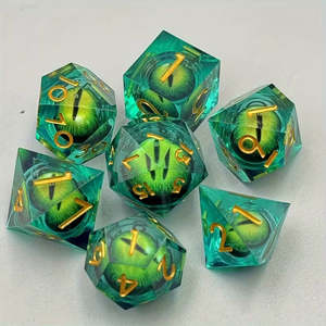 Dice: Green Eyed Monster - Liquid Core Dice Set