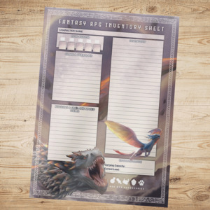 Fantasy RPG Inventory Sheet (Fillable & Printable PDF)