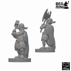 Miniatures: Gnome Barbarians | BeaMini Unpainted RPG Miniatures
