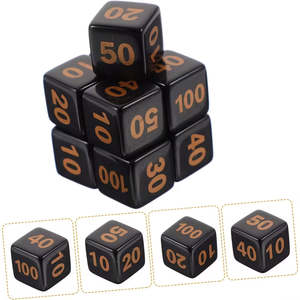 Tcg Accessories: TCG Damage Counter Dice - Black/Gold (set of 10)