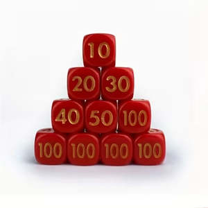 Tcg Accessories: TCG Damage Counter Dice - Red/Gold (set of 10)