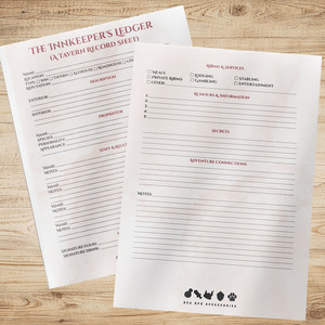 Dungeons And Dragons: The Innkeeper's Ledger: A Tavern Record Sheet (Fillable & Printable PDF)