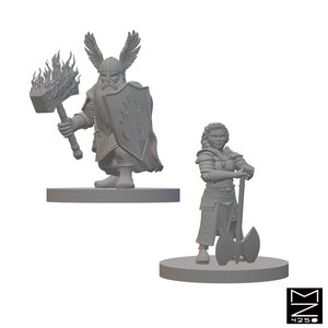 Dwarf Paladins | BeaMini Unpainted RPG Miniatures
