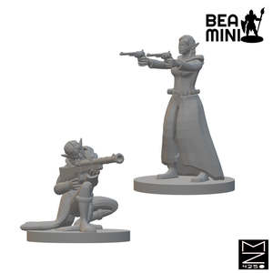 Beamini Rpg Miniatures: Elven Gunslingers | BeaMini Unpainted RPG Miniatures