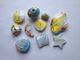 10 White beads flowery markings Beadzone