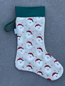 Christmas Stockings - Santa Face with Green Top