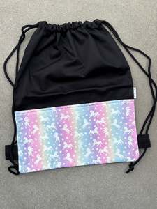 Deluxe Swim Bag - Sparkly Unicorns (sideways design)