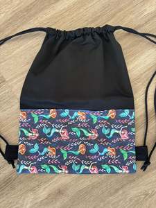 Deluxe Swim Bag - Navy Mermaid (side way design)