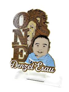 01U word one with lion head and portrait key