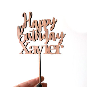Cake Toppers: 01-Cake topper Happy Birthday + name