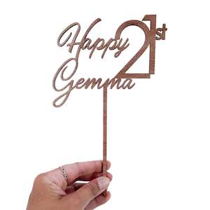 Cake Toppers: 02- Cake Topper-Happy 21+ name