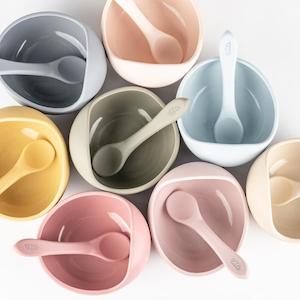 Plates Bowls Cutlery: Silicone Suction Bowl and Spoon