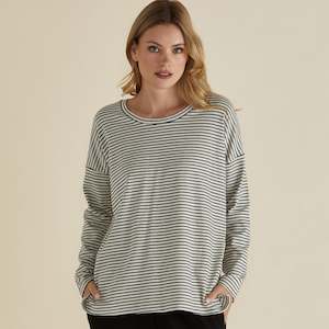 New: Brixley Long Sleeve Top | Black Stripe