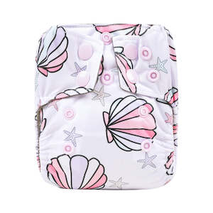 Mermaid Shells Newborn Nappy