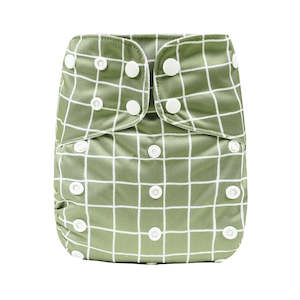 Cloth Nappies: Khaki Gingham Cloth Nappy | Large