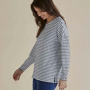 Hendrix Ribbed Long Sleeve Tee | Stripe