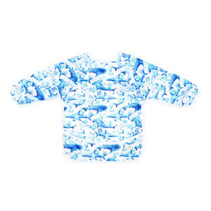 Bear Moo Bibs: Sleeved Bib | Super Sharks
