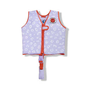 Kids Swimming Vest | Lilac Leopard 3-6 Years