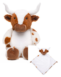 Lone Star the Texas Longhorn Cow and Cuddle Blanket Combo