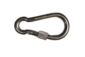 Carabiner Clip - 100mm S/S 316 with Screw Lock - Beauline