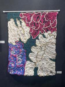 Wall Art: Pink & Cream Peonies | Giant Embroidery Tapestry | 1mt x 1.1mt