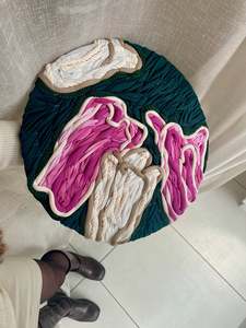 Pink & Cream Tulips I | Giant Embroidery Tapestry | 40cm