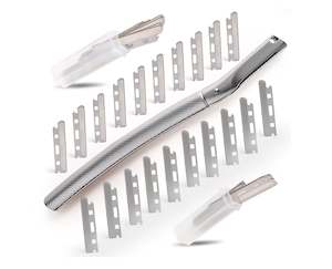 Cosmetic Tattoo Wholesale Supplies: Stainless Steel Dermaplaning & Eyebrow Razor with Refill Blades