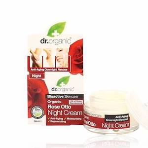 dr.organic ROSE OTTO NIGHT CREAM 50ML