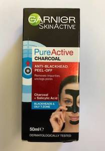 Cleansers: GARNIER SKIN ACTIVE PURE ACTIVE CHARCOAL 50ML