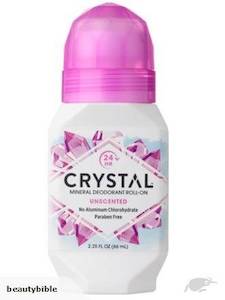 Deodorants: CRYSTAL MINERAL DEODORANT ROLL_ON UNSCENTED 66 ML