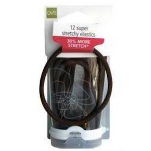 Hair Ties And Bands: QVS 12 SUPER STRETCHY THICK ELASTIC - BROWN