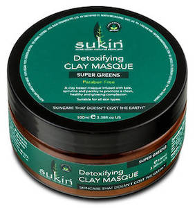 Facial Masks: SUKIN SUPER GREENS-DETOXIFYING CLAY MASQUE 100ML