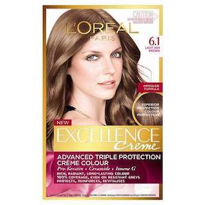 Brown: L'OREAL EXCELLENCE CREME 6.1 - LIGHT ASH BROWN