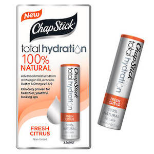 Lip Gloss: CHAPSTICK TOTAL HYDRATION 100% NATURAL FRESH CITRUS