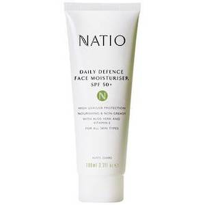 NATIO DAILY DEFENCE FACE MOISTURISER SPF50+ LOTION 100ML