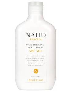 Sunscreens: NATIO SPF50+ MOISTURISING SUN LOTION 200ML