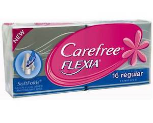 For Her: CAREFREE FLEXIA TAMPONS REGULAR 16PK