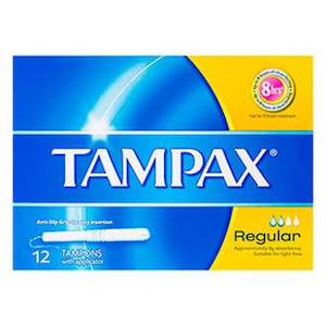 TAMPAX APPLICATOR TAMPONS REGULAR 12PACK