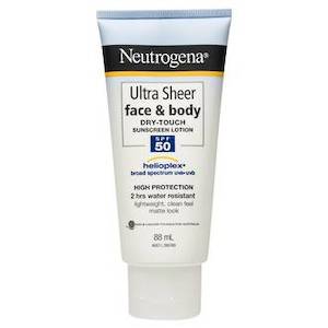 Neutrogena: NEUTROGENA ULTRA SHEER SUNSCREEN FACE & BODY LOTION SPF50+ 88ML