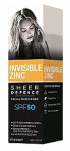 Invisible Zinc: Invisible Zinc Sheer Defence Facial Moisturiser SPF50 50g