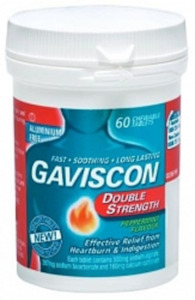Digestion Nausea: Gaviscon DOUBLE STRENGTH Chewable Tablets 60