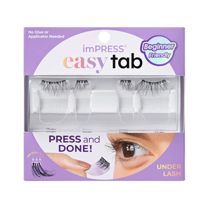 False Eyelashes: KISS imPress Easy Tab Lashes - 1 Pair of Half Lash & 2 Clusters