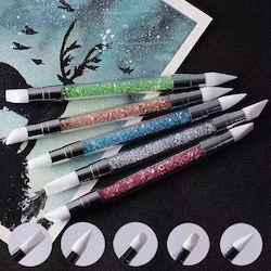 Nail Tools: Double Ended Soft Silicone Brush 5 pack