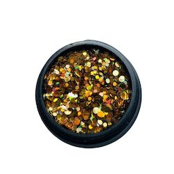 Glitters Chrome: Mixed Size Holographic Gold Circles