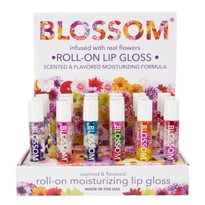 Blossom: Blossom Fruit Flavored Roll on Lip Gloss Display set - 18pcs/PK