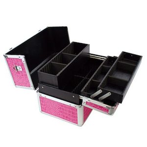 Cases: Makeup Case (Hot Pink Crocodile Pattern)