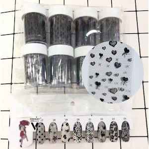 Foils: NA Transfer Foil Black Mesh Pattern with Hearts