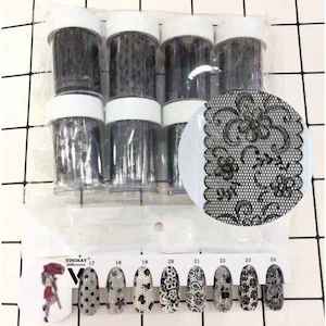 Foils: NA transfer Foil Black Floral/Netting Pattern