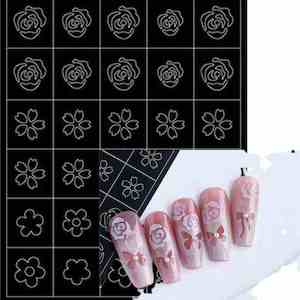Nail Art Flower Stencils/Decals
