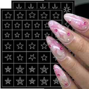 Art Pens Stamping: Nail Art Star Stencils/Decals